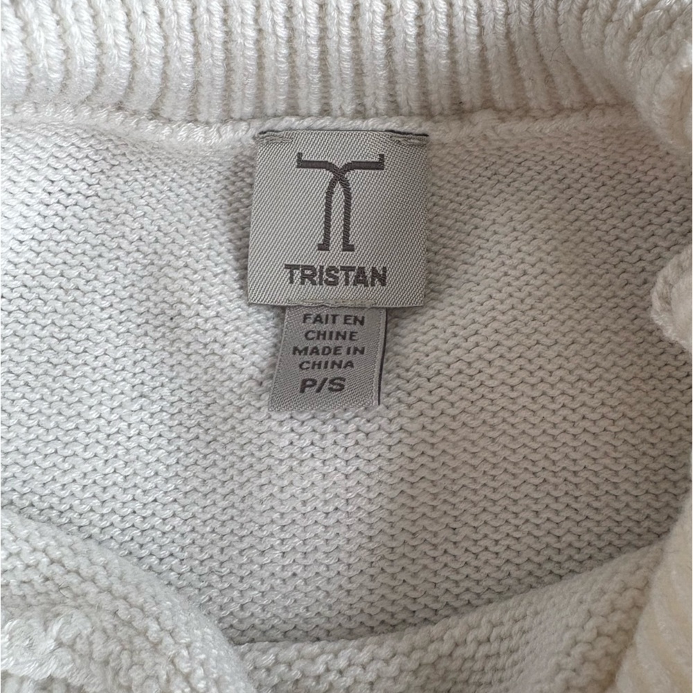 Tristan White Fair Isle Sweater-Size small - Picture 3 of 6